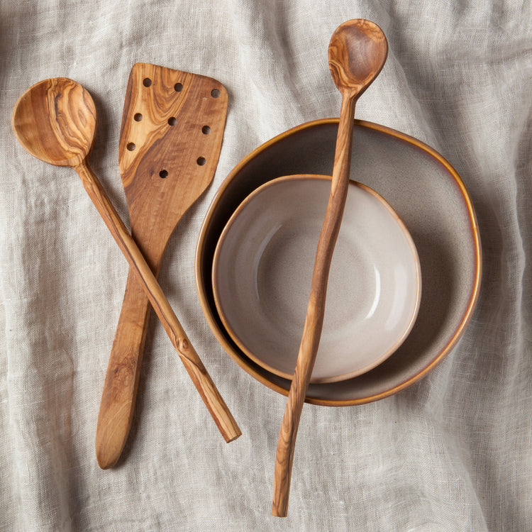 Olive Wood Wavy Spoon