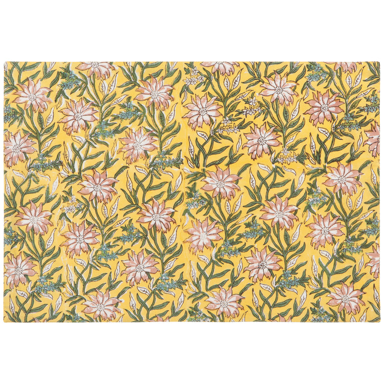 Clematis Block Print Placemats Set of 4