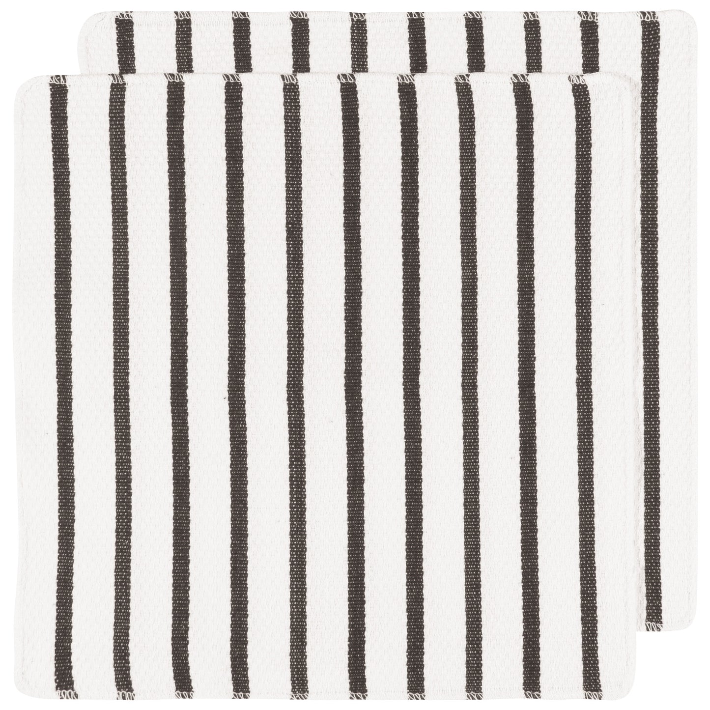 Basketweave Black Dishcloths Set of 2