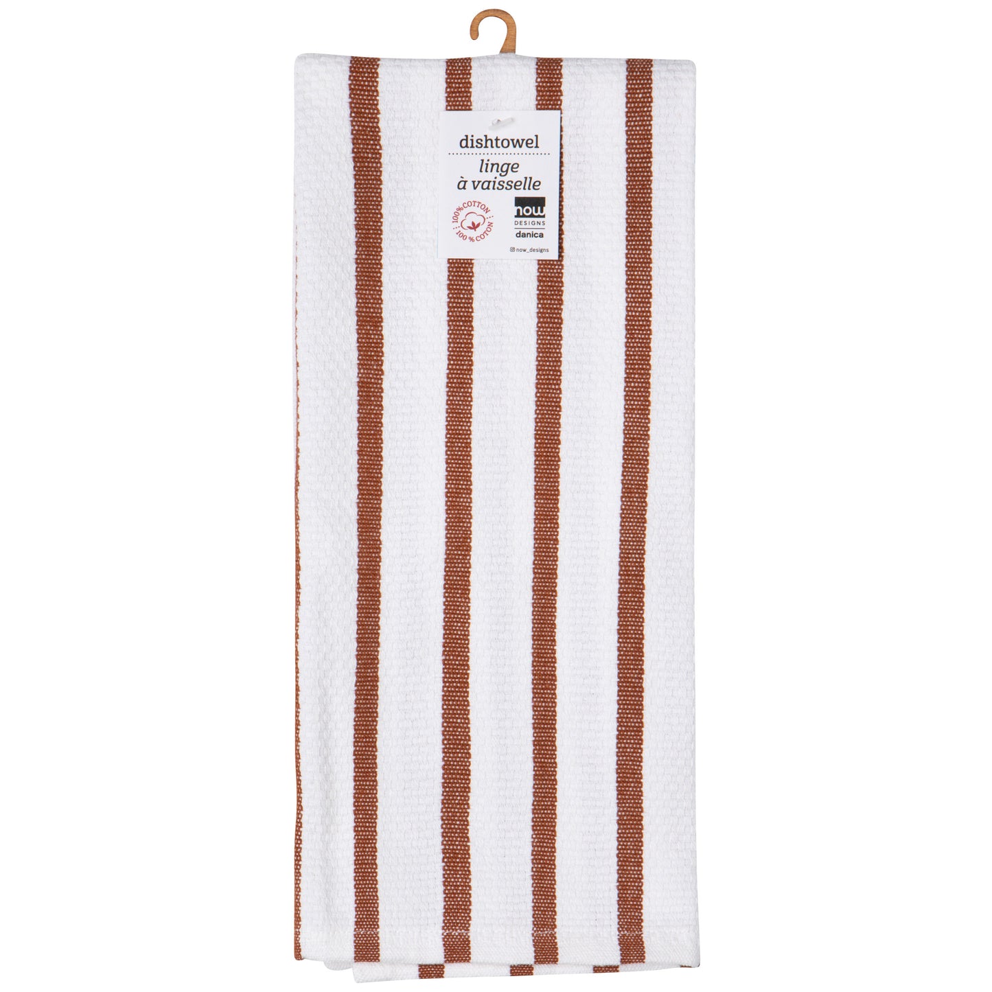 Basketweave Chestnut Brown Dishtowel