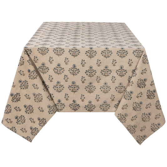 Salvia Block Print Tablecloth 60 x 90 Inches