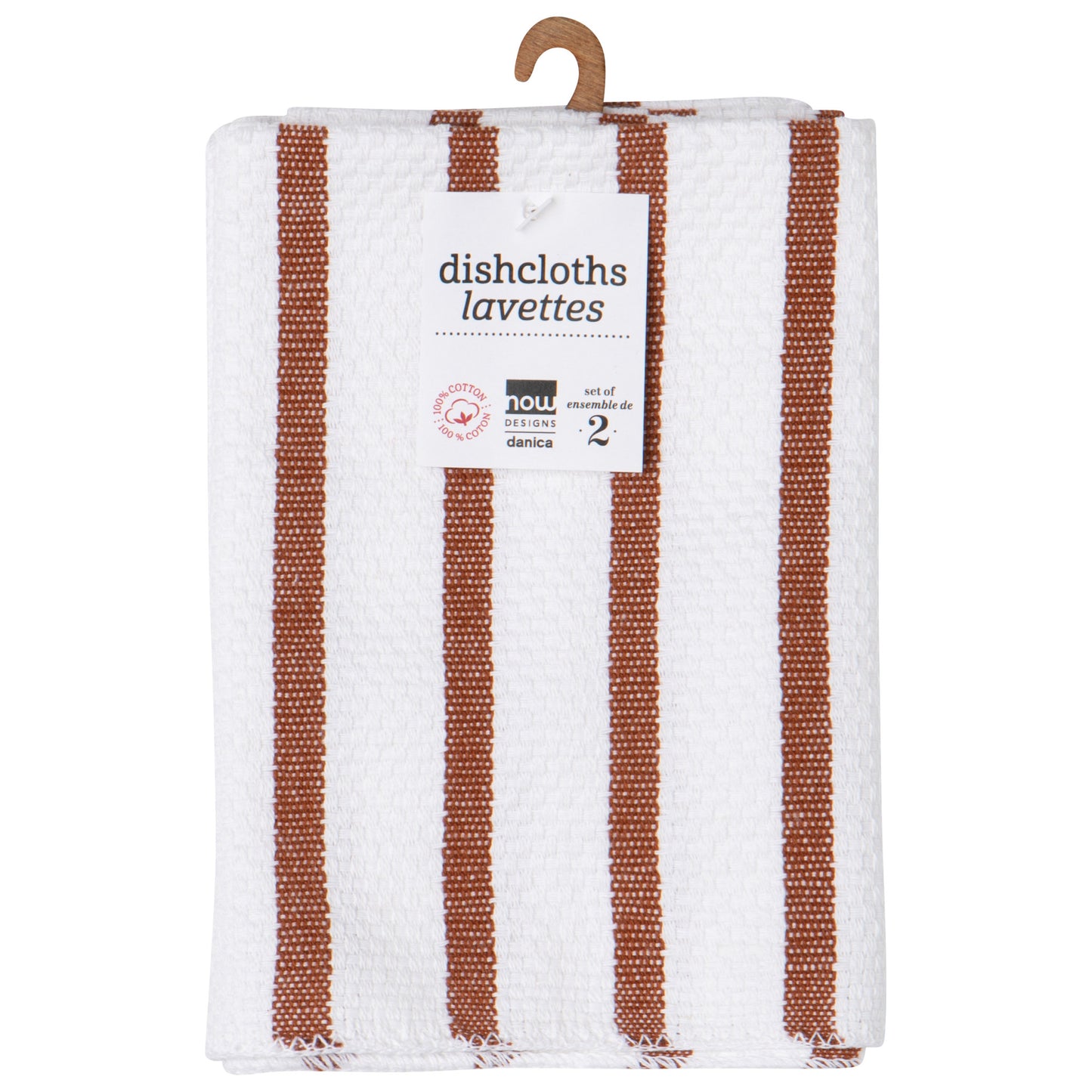 Chestnut Brown Basketweave Dishcloths Set of 2