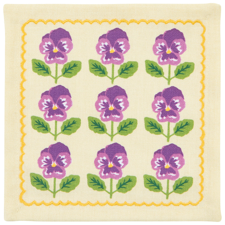 Pansy Printed Cocktail Napkins Set of 4 Assorted