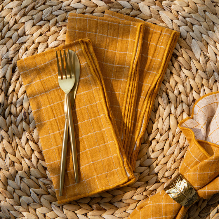 Ochre Double Weave Napkins Set of 4