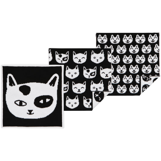 Feline Fine Knit Dishcloth Set of 3