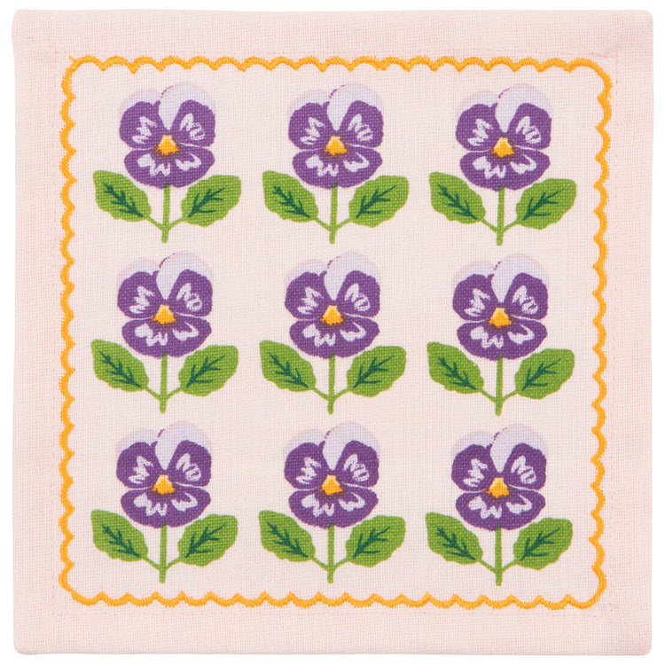 Pansy Printed Cocktail Napkins Set of 4 Assorted
