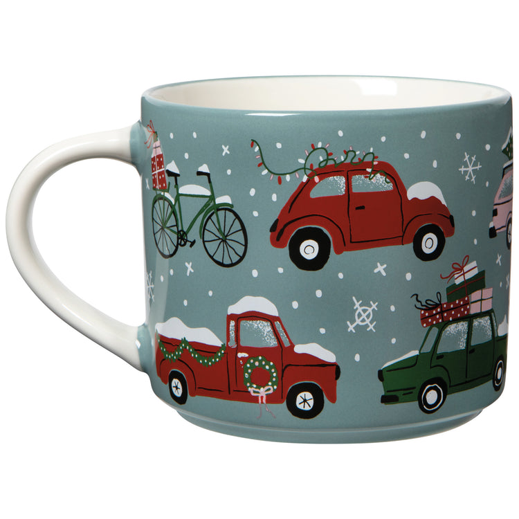 Holiday Traffic Christmas Mug with Lid