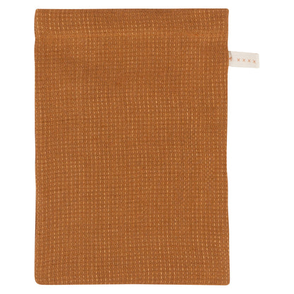 Amber And Natural Linen Bath Mitts Set of 3