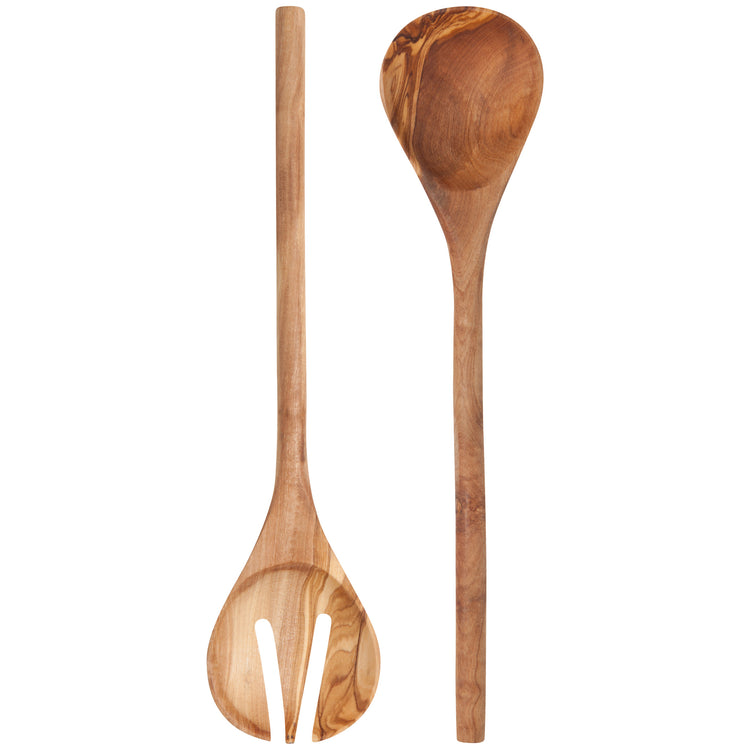 Olive Wood Salad Servers Set of 2