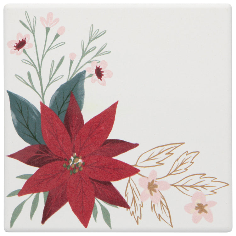 Amaryllis Christmas Soak Up Coasters Set of 4