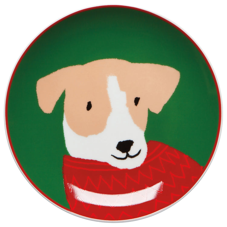 Holiday Hounds Appetizer Plates Set of 4