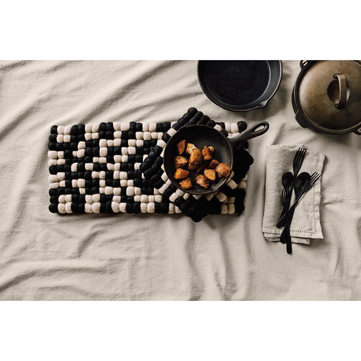 Ember Wool Felt Ball Trivet