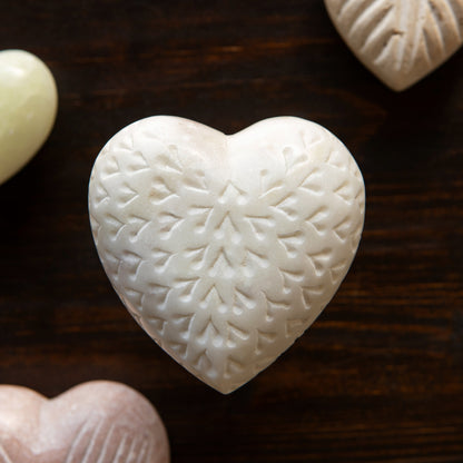 White Marble Heart Large