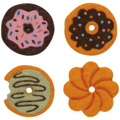 Donuts Felt Coasters Set of 4 Assorted