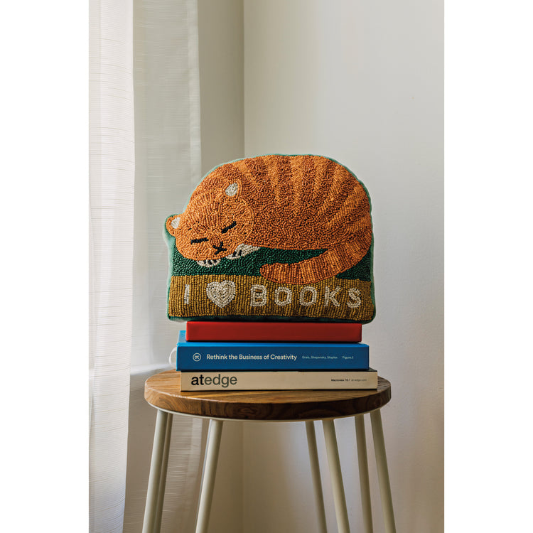 Book Club Beaded Throw Pillow
