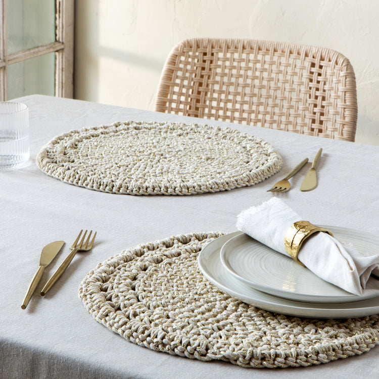 Gold Aura Hand-Knotted Placemat