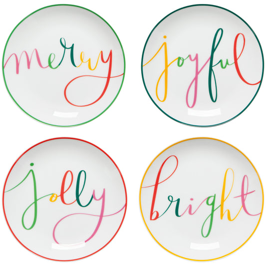Merry Everything Appetizer Plates Set of 4