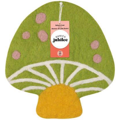 Mushroom Gems Felt Wool Trivet