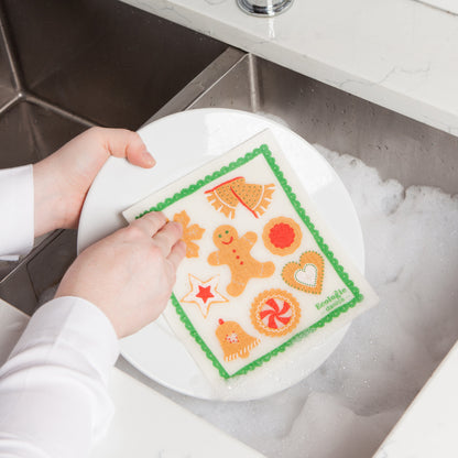 Holiday Cookies Swedish Dishcloth