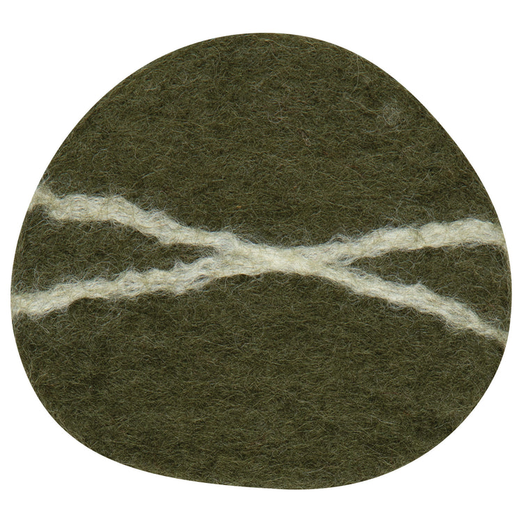 Striato Felt Coaster Set of 4 - Olive Branch