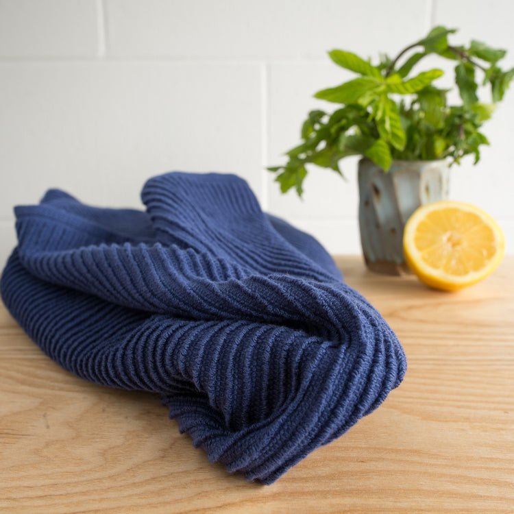 Ripple Indigo Dishtowel