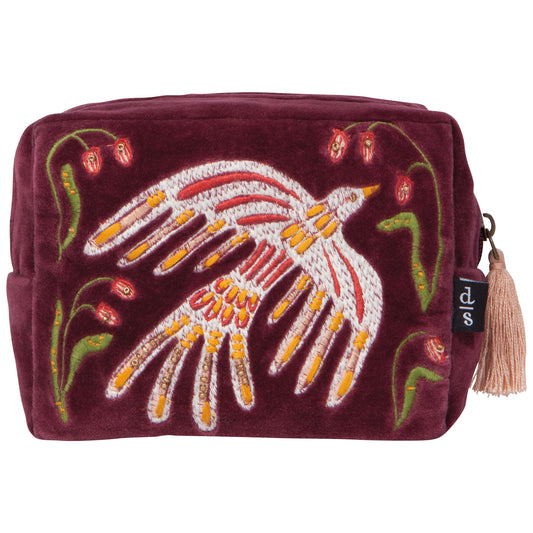 Plume Embroidered Pouch