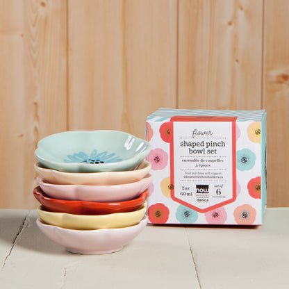 Flower Pinch Bowl Set of 6