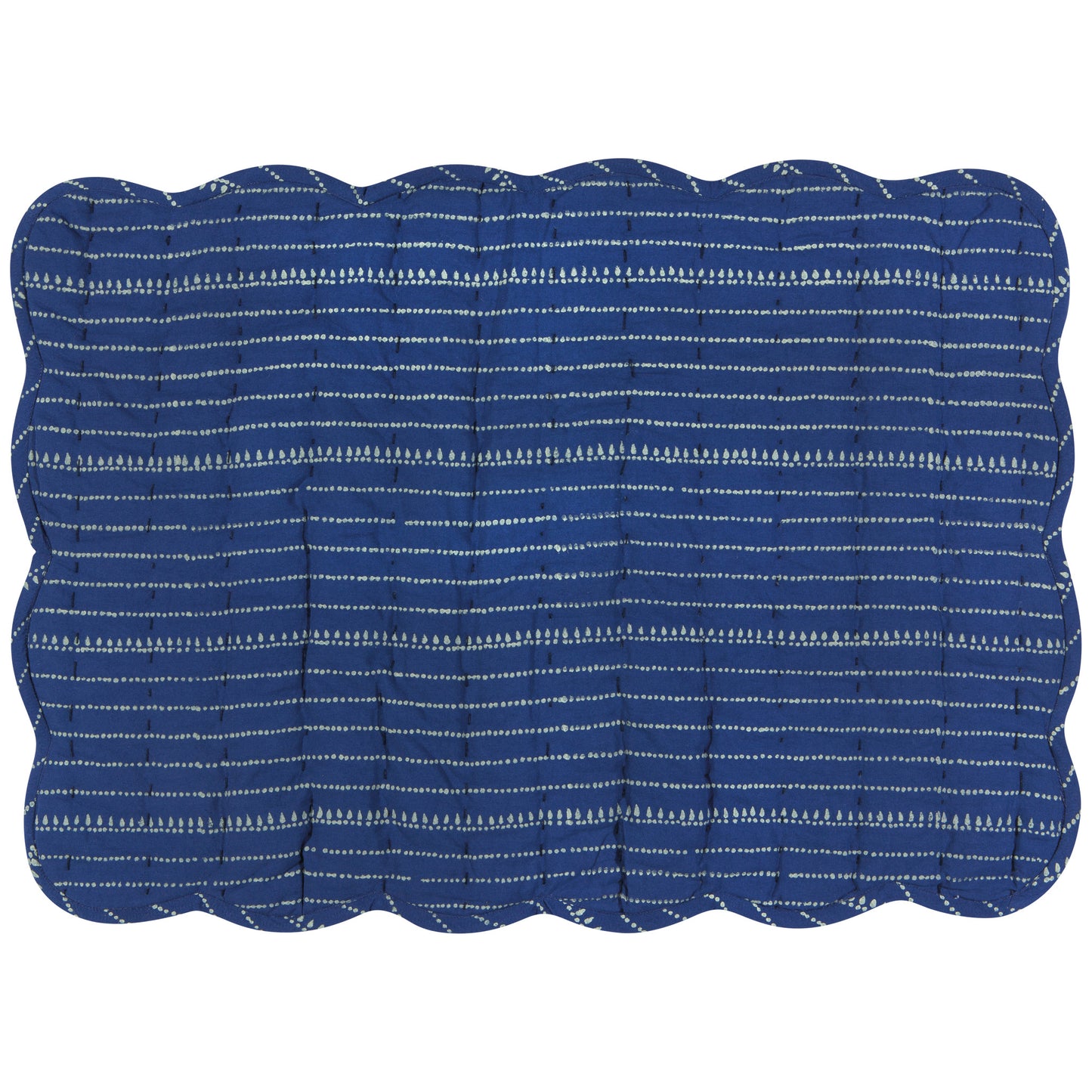 Fan Flower Block Print Kantha Placemat
