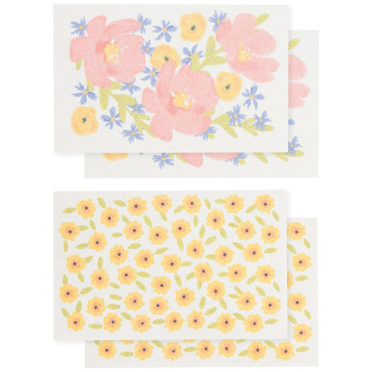 Full Bloom Pop Up Sponges Set of 4 Assorted