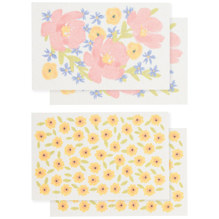 Full Bloom Pop Up Sponges Set of 4 Assorted