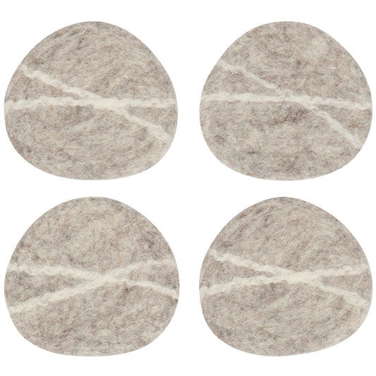 Striato Felt Coaster Set of 4 - Flint