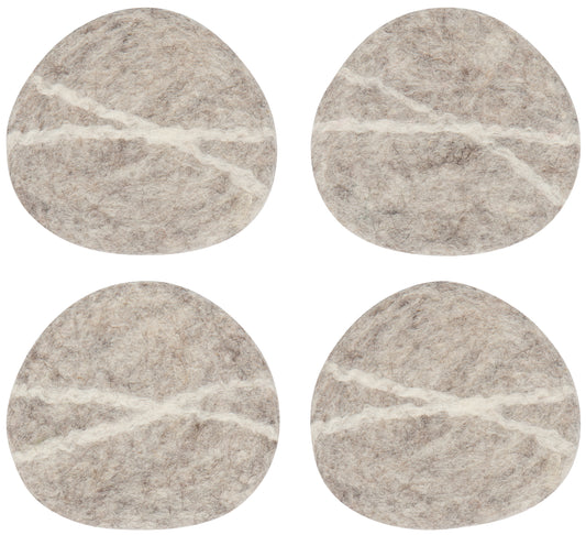 Striato Felt Coaster Set of 4 - Flint