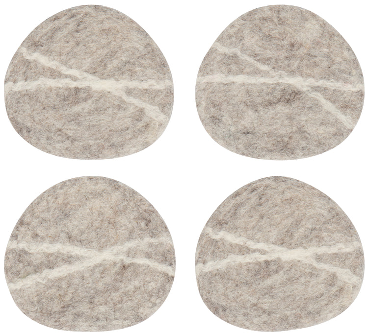 Striato Felt Coaster Set of 4 - Flint