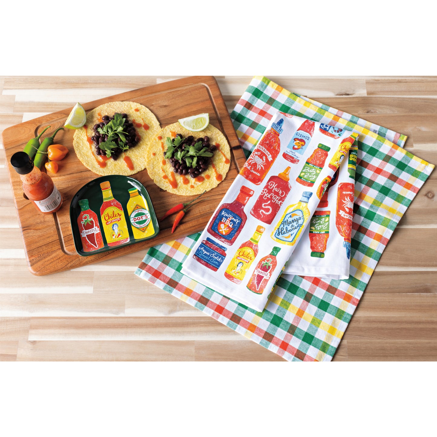 Hot Sauce Dishtowels Set of 2