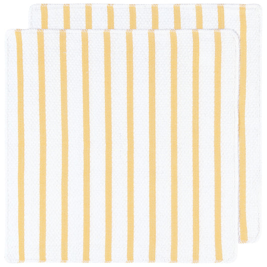 Basketweave Lemon Yellow Dishcloths Set of 2