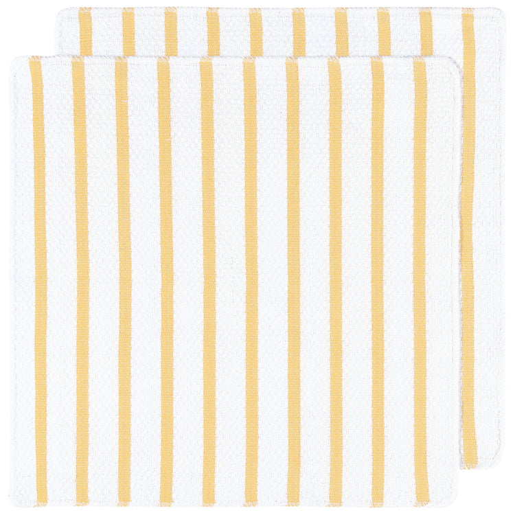 Basketweave Lemon Yellow Dishcloths Set of 2