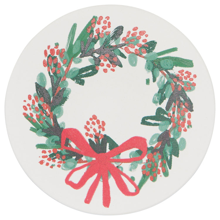 Wreaths Soak Up Coasters Set of 4