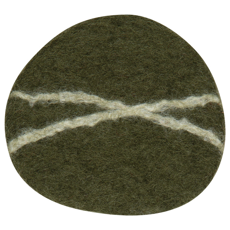 Striato Felt Coaster Set of 4 - Olive Branch