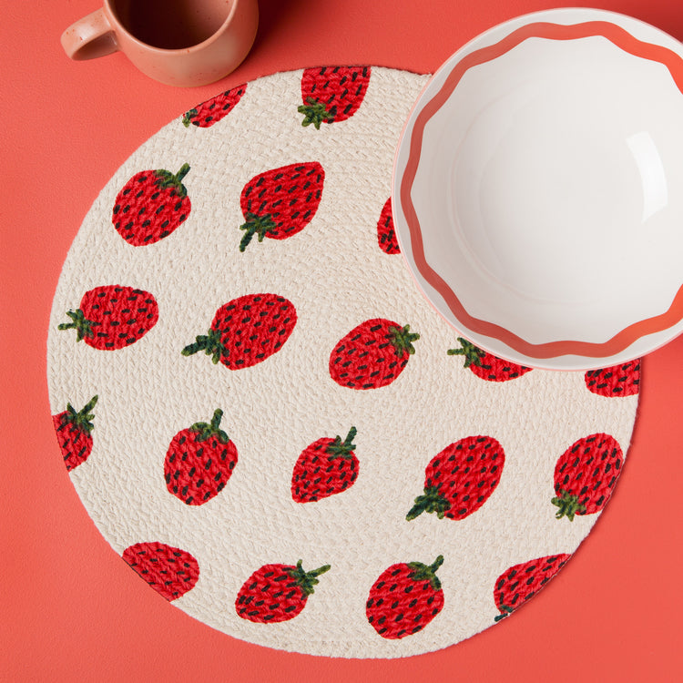 Berry Sweet Braided Round Placemat