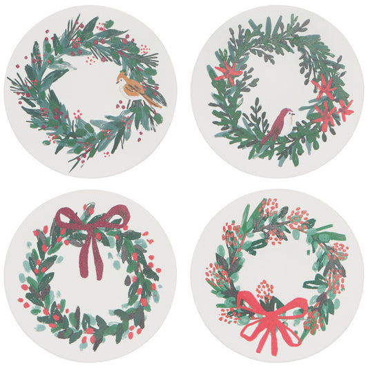Wreaths Soak Up Coasters Set of 4