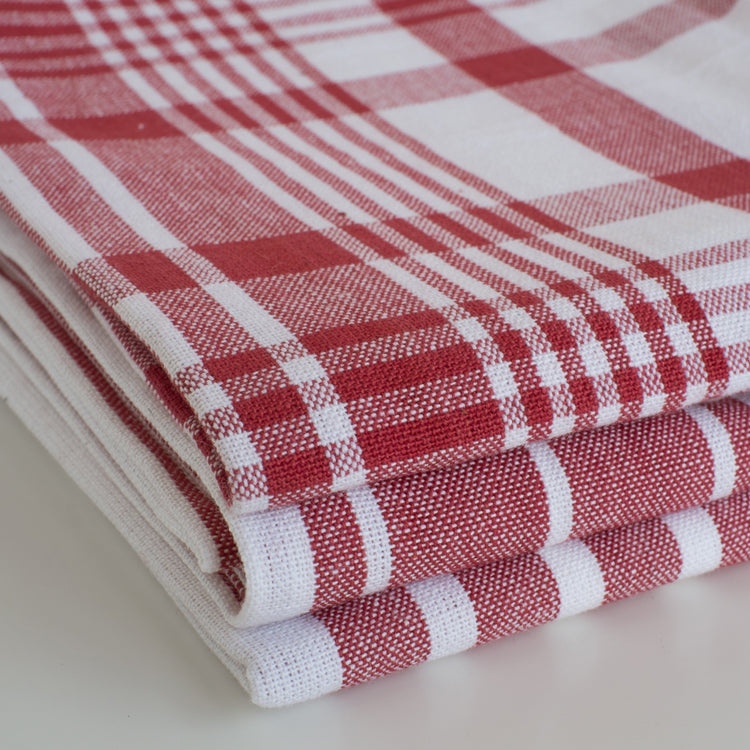 Red Jumbo Dishtowels Set of 3