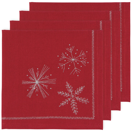Snowflakes Printed Napkins Set of 4