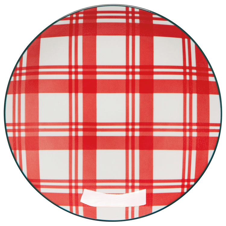 Holiday Plaid Appetizer Plates Set of 4