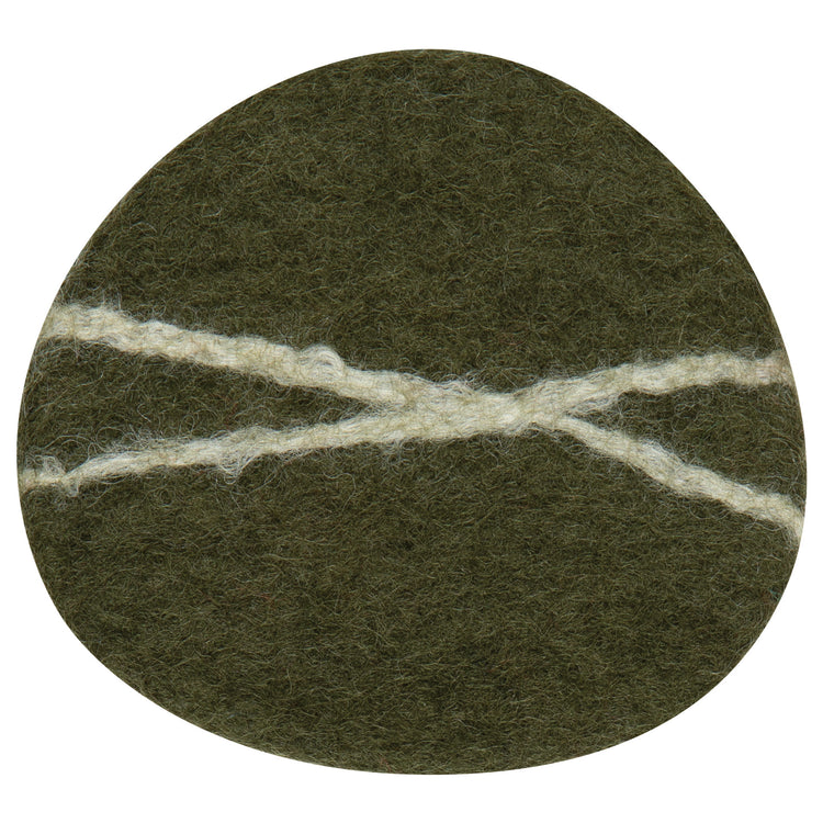 Striato Felt Coaster Set of 4 - Olive Branch