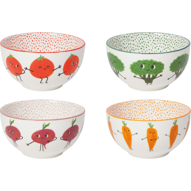 Funny Food Bowls Set of 4 Assorted