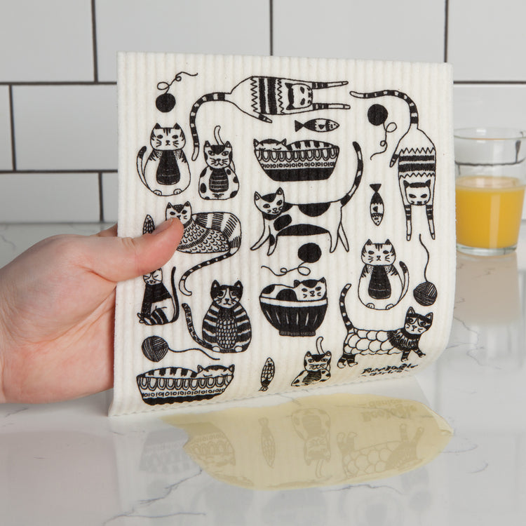 Purr Party Swedish Dishcloth