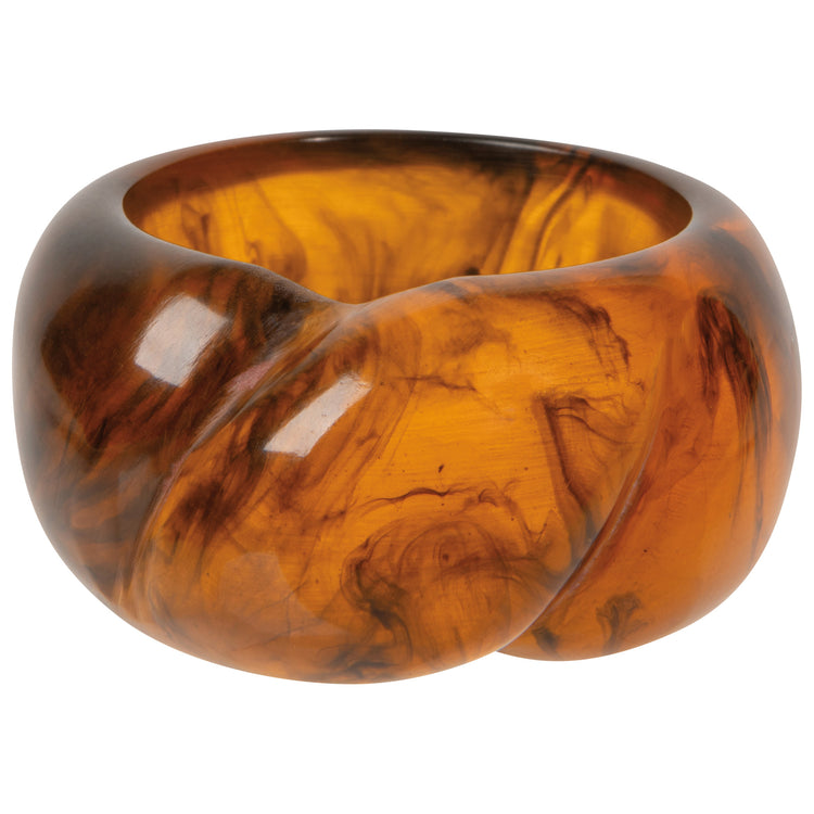 Tortoise Shell Resin Napkin Ring Set of 4