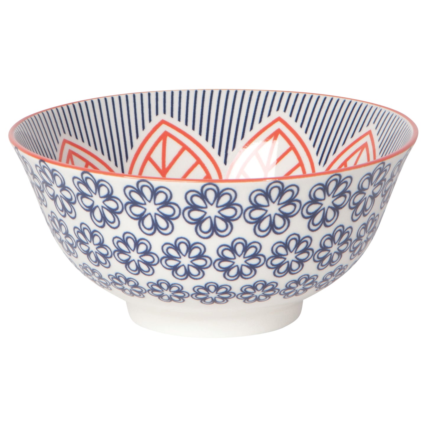 Red Floral Stamped Bowl 6 inch