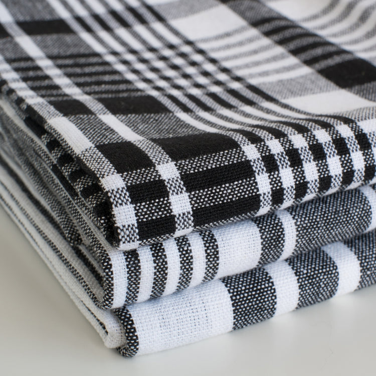 Black Jumbo Dishtowels Set of 3