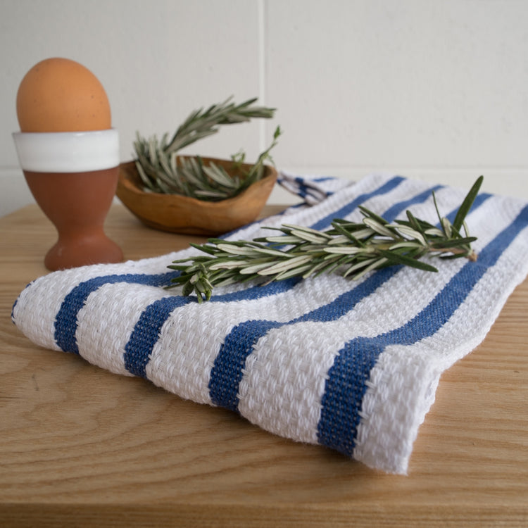 Basketweave Royal Blue Dishtowel